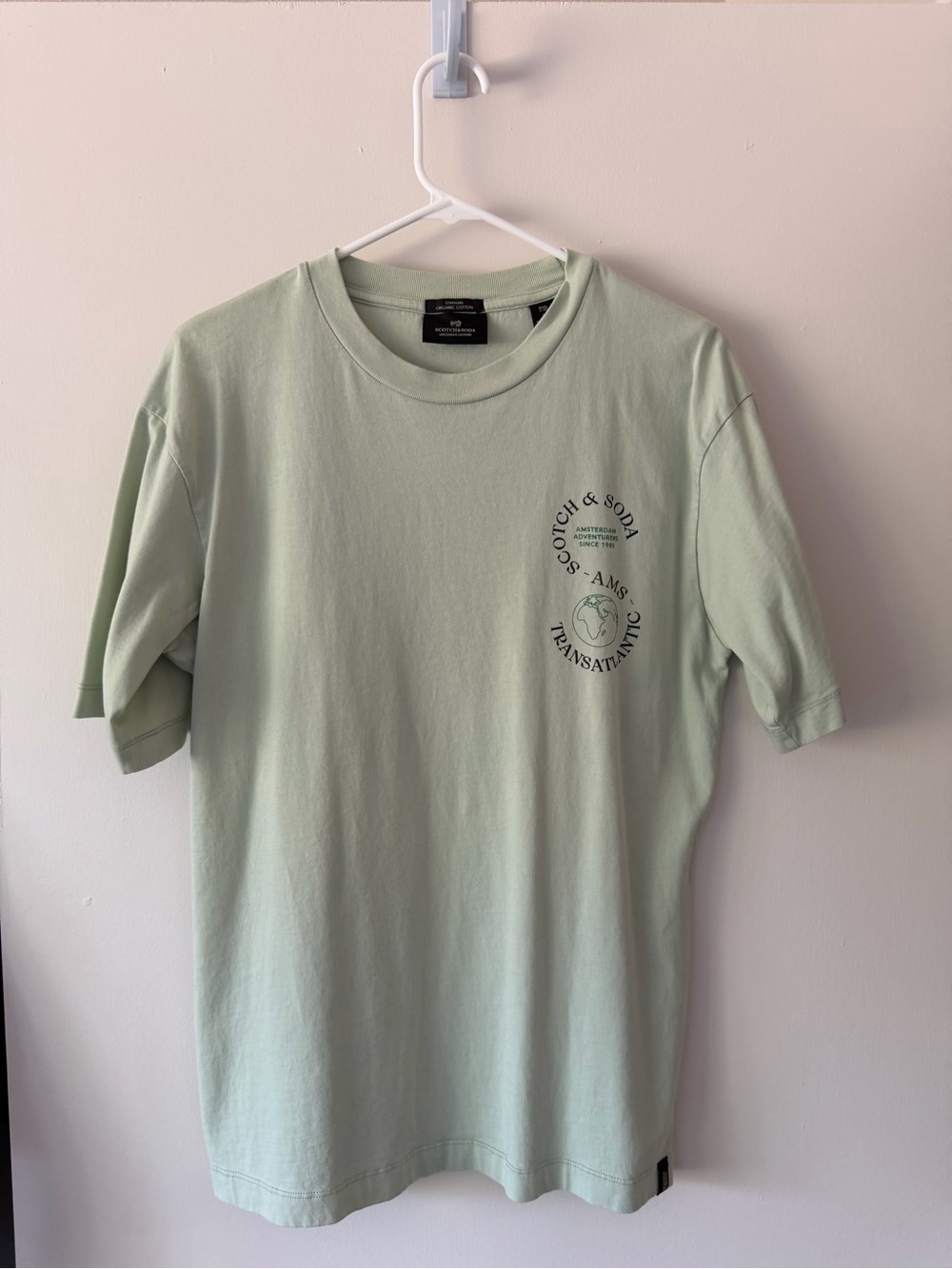 Scotch & Soda Mint Green Graphic Crew Neck T-Shirt